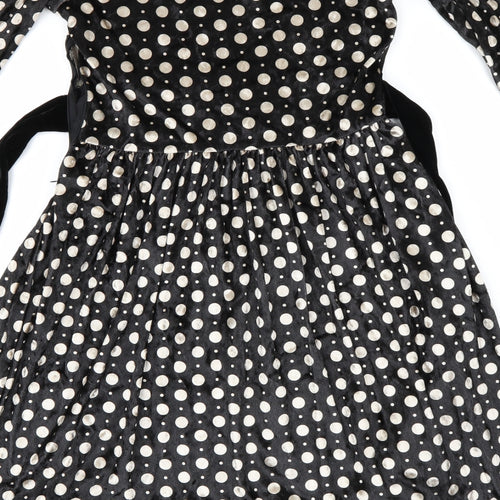 Pussycat Womens Black Polka Dot  Jumper Dress  Size 8