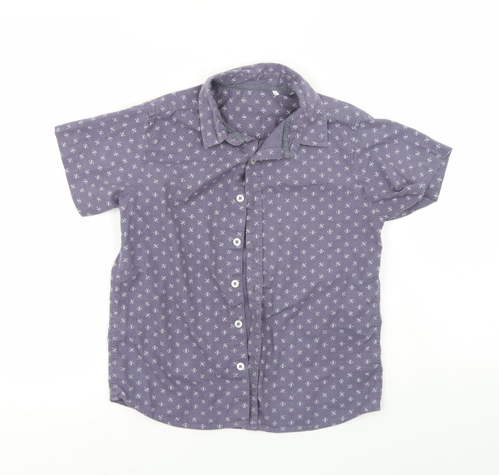 TU Boys Grey Basic Button-Up Size 9 Years