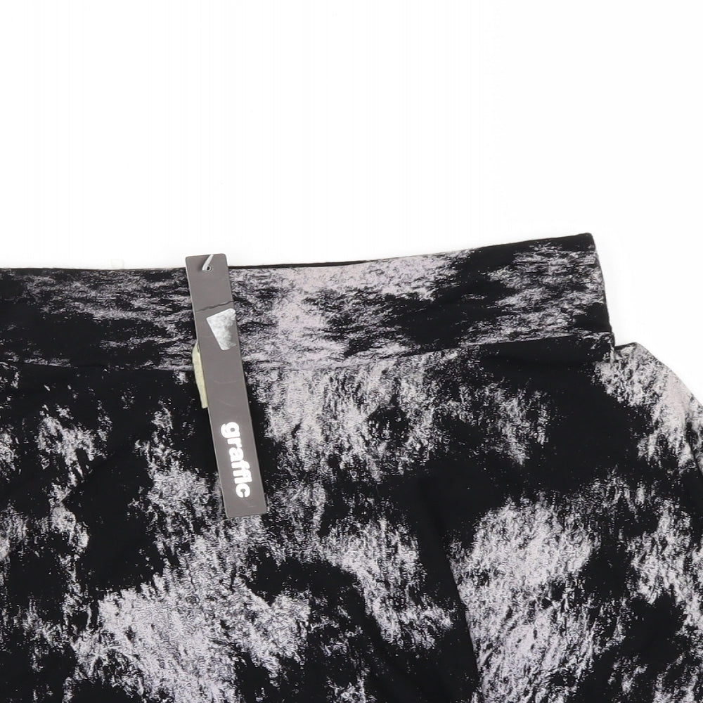 Graffic Womens Black   Mini Skirt Size S