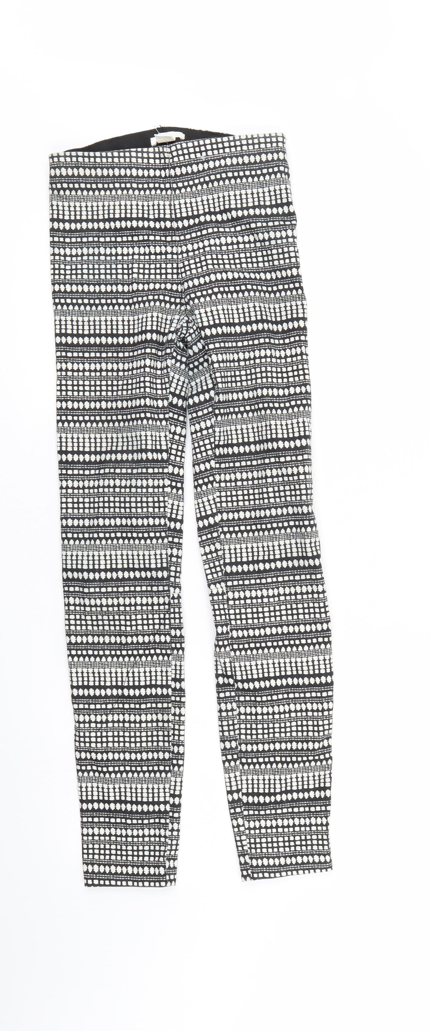 H&M Womens Multicoloured Geometric  Jegging Trousers Size 6 L28 in