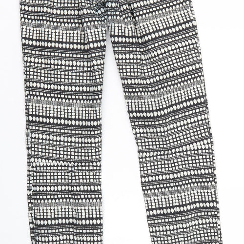 H&M Womens Multicoloured Geometric  Jegging Trousers Size 6 L28 in