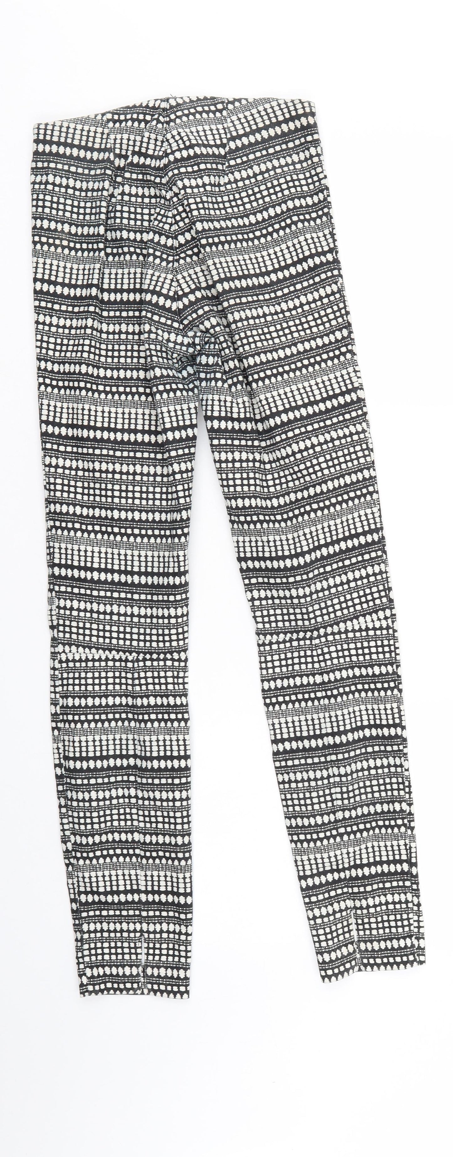 H&M Womens Multicoloured Geometric  Jegging Trousers Size 6 L28 in