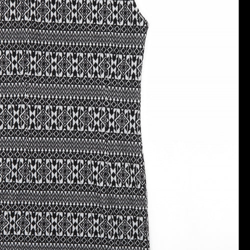 Select Womens Black Geometric  Tank Dress  Size 12