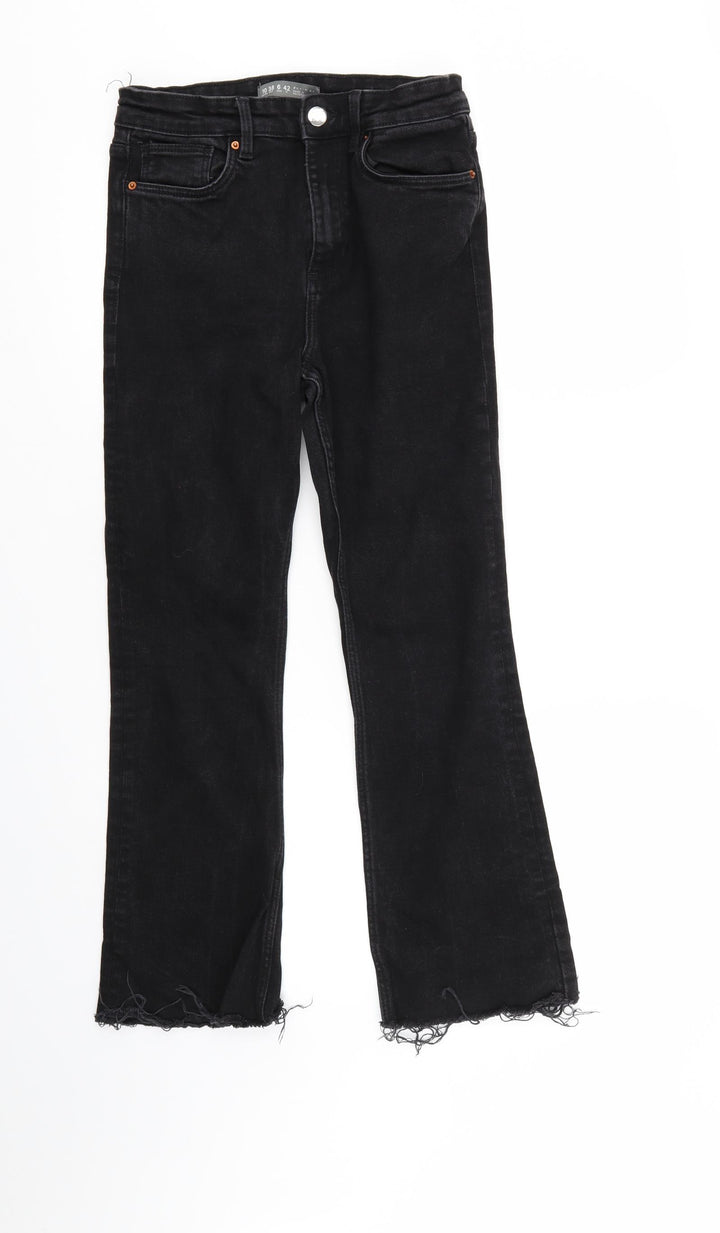 Denim & Co. Womens Black Denim Straight Jeans Size 10 L25 in - Elastic Waist