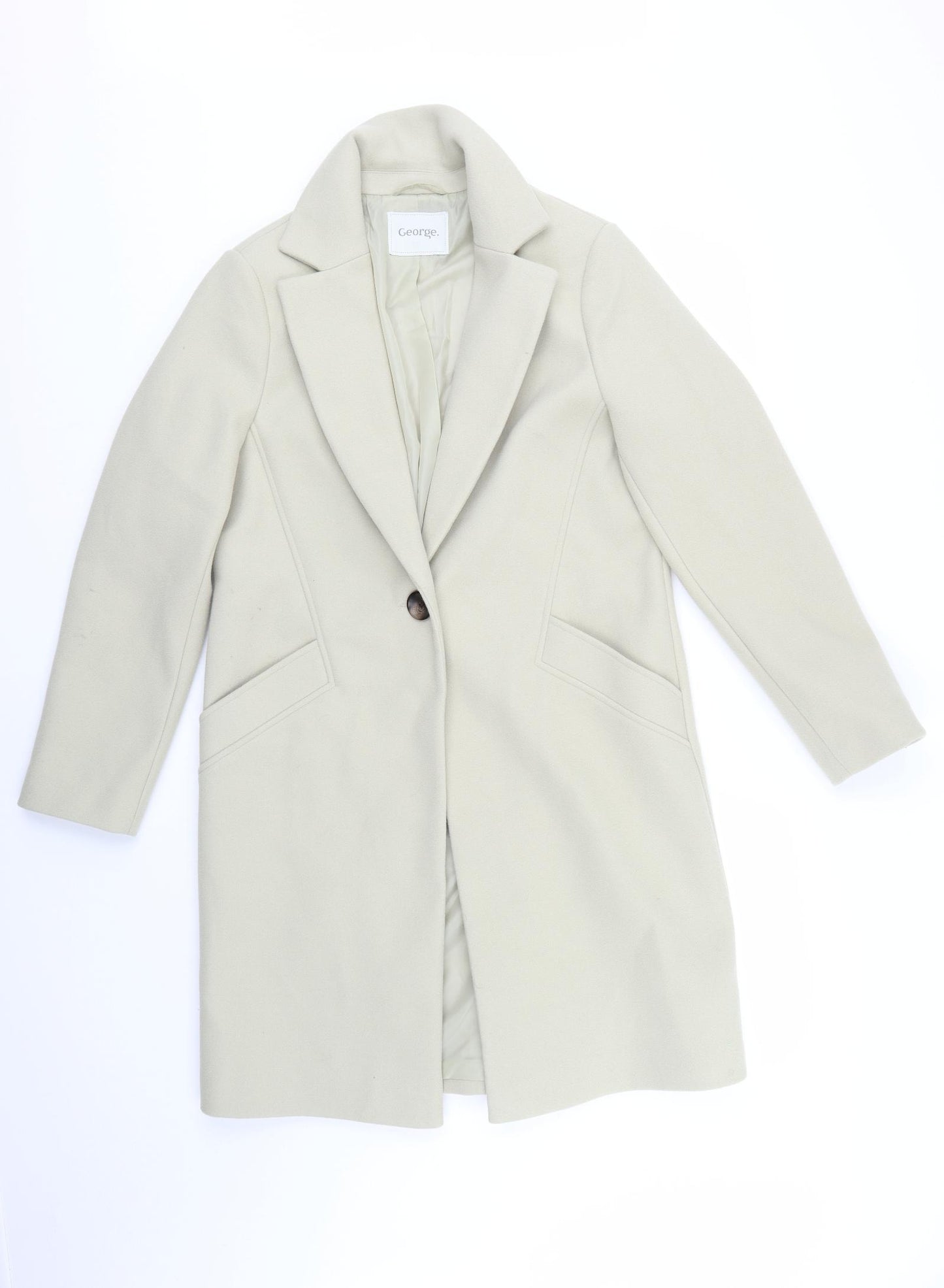 George Womens Ivory   Overcoat Coat Size 10  - ivory/very light green