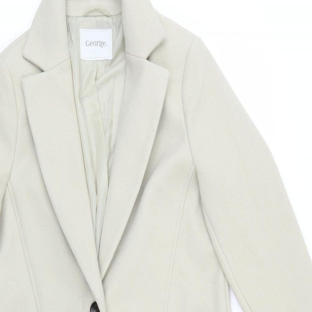 George Womens Ivory   Overcoat Coat Size 10  - ivory/very light green