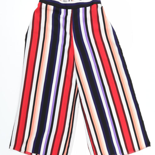 Primark Womens Multicoloured Striped  Cropped Trousers Size 12 L22.5 in - Elastic Waist