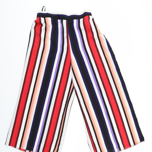 Primark Womens Multicoloured Striped  Cropped Trousers Size 12 L22.5 in - Elastic Waist