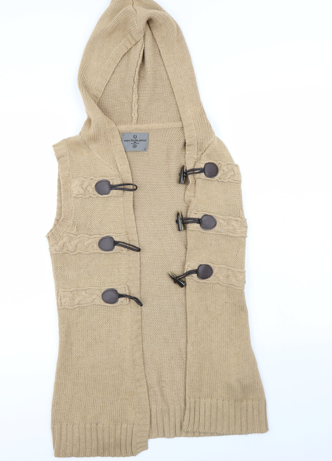 VERO MODA Womens Beige   Gilet Coatigan Size S