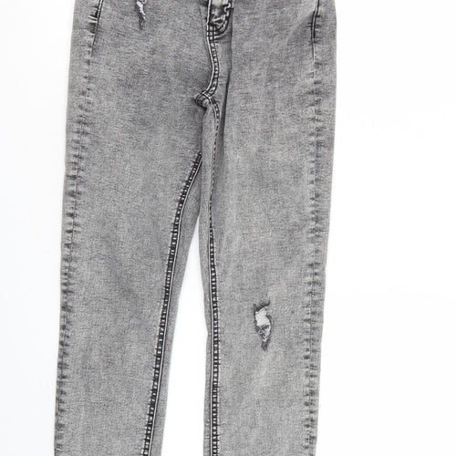 Denim & Co. Womens Grey  Denim Tapered Jeans Size 12 L27 in - Elastic Waist