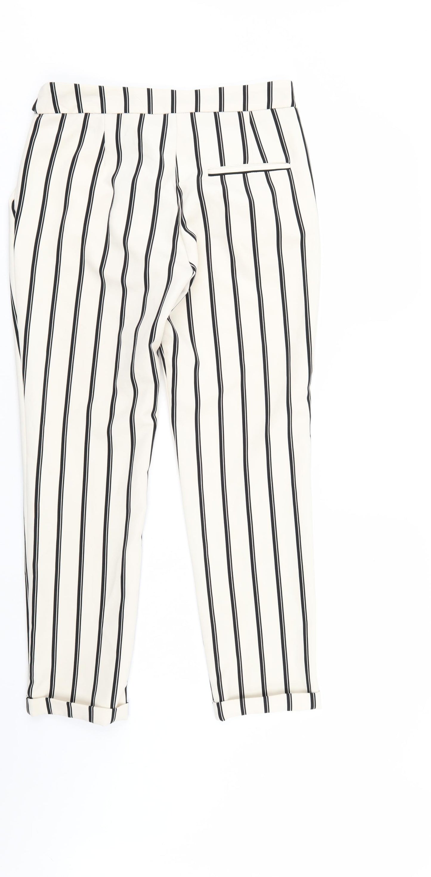 Zara Womens White Striped  Trousers  Size S L27 in