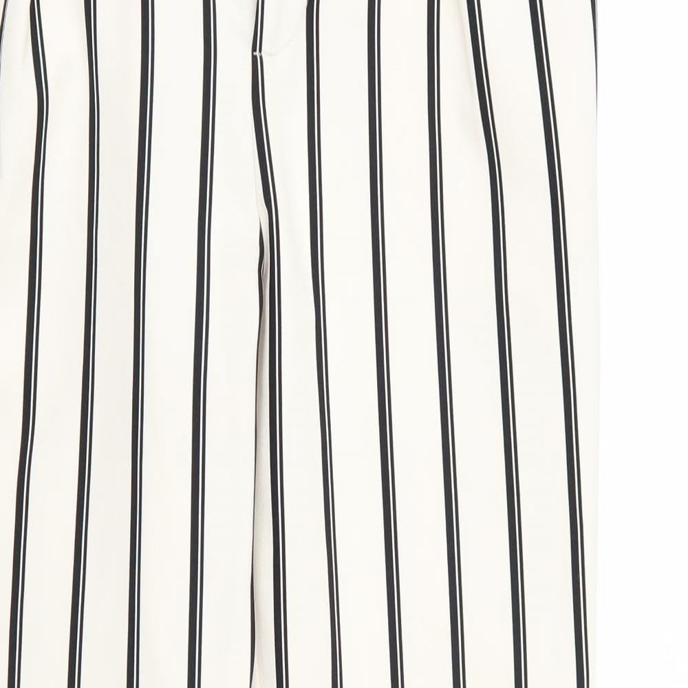 Zara Womens White Striped  Trousers  Size S L27 in