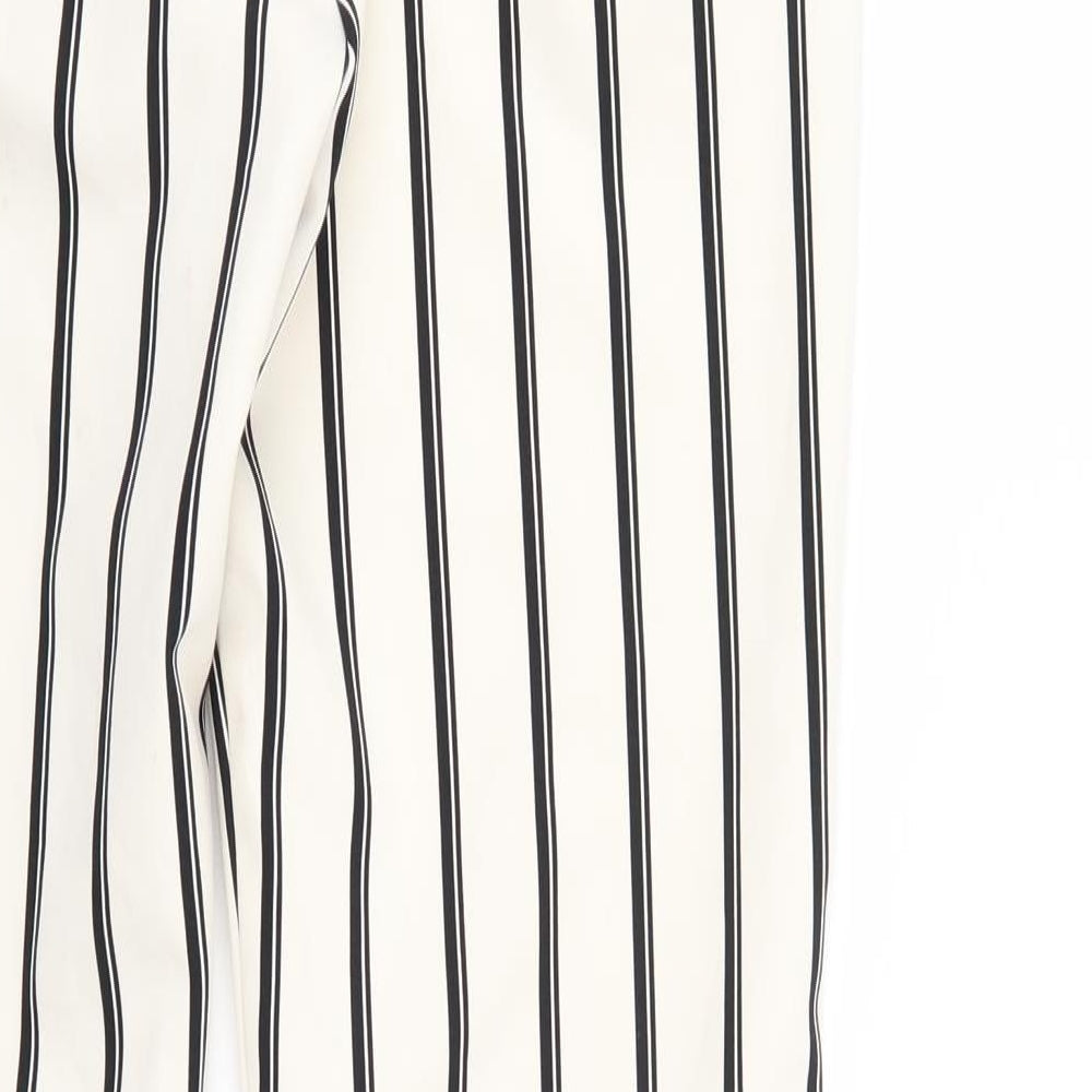 Zara Womens White Striped  Trousers  Size S L27 in