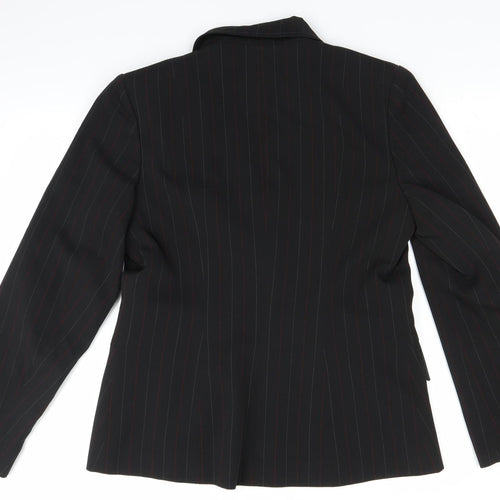 Liquid Womens Black Striped  Jacket Suit Jacket Size 14