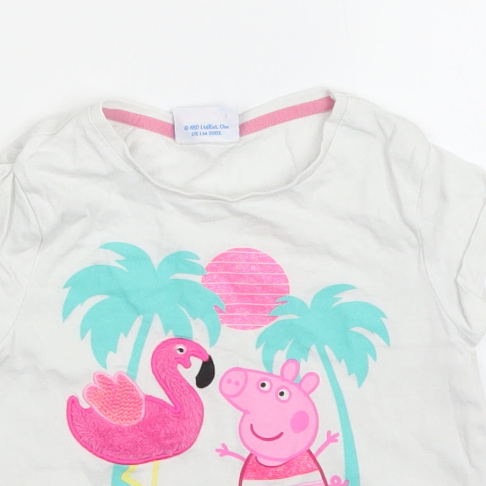 F&F Girls White   Basic T-Shirt Size 2-3 Years  - Peppa Pig