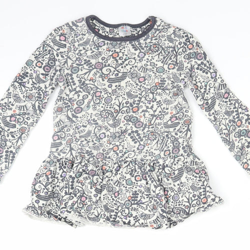 Mini Club Girls Grey Floral  Basic Blouse Size 2-3 Years