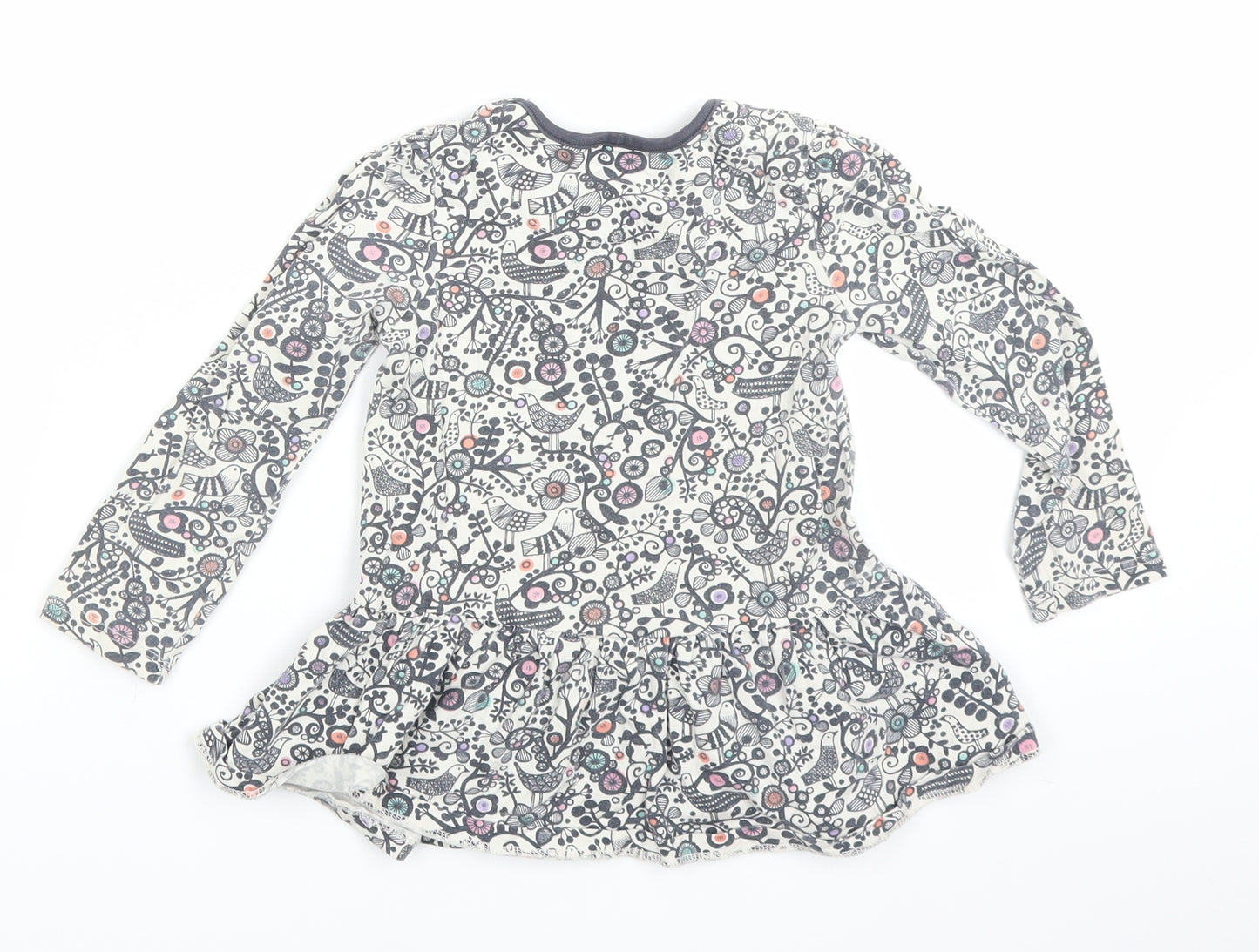 Mini Club Girls Grey Floral  Basic Blouse Size 2-3 Years