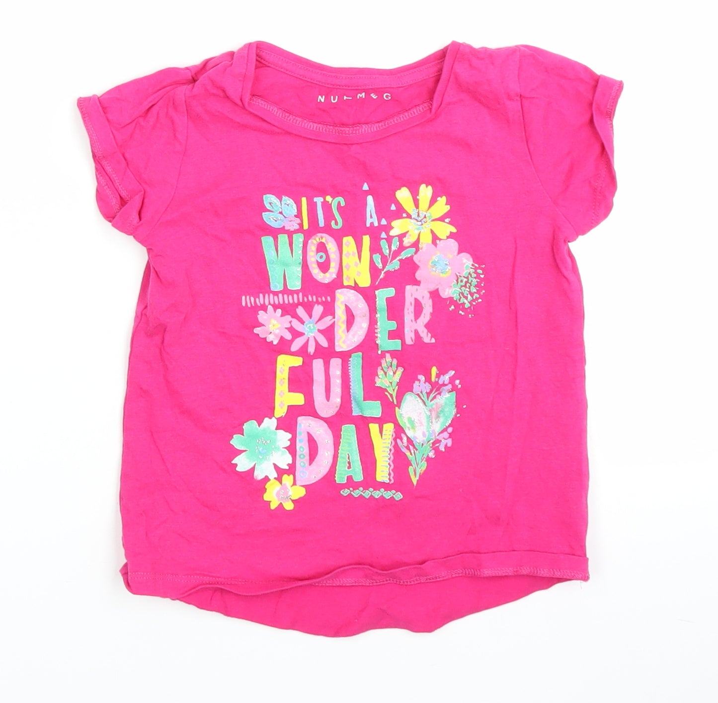 Nutmeg Girls Pink   Basic T-Shirt Size 4-5 Years