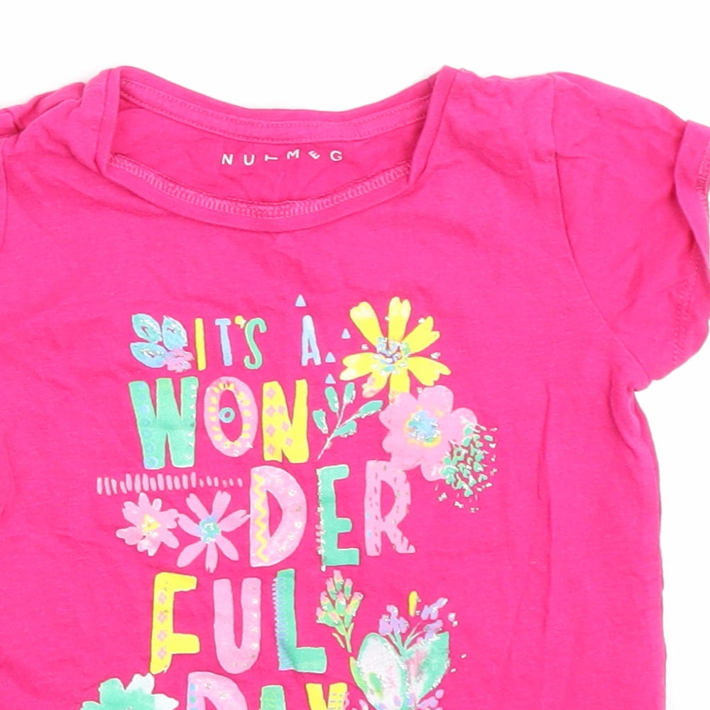 Nutmeg Girls Pink   Basic T-Shirt Size 4-5 Years