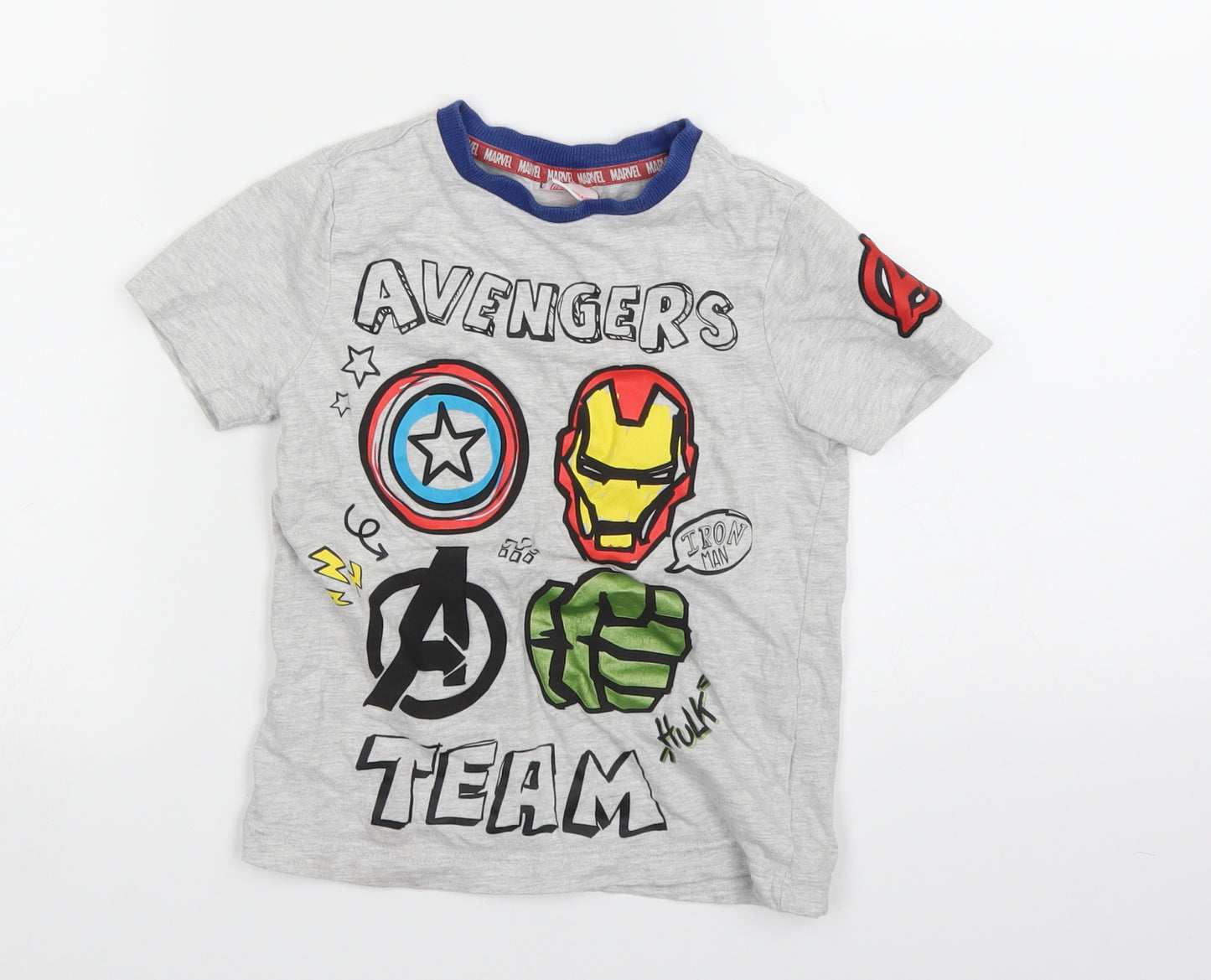 Marvel Boys White   Basic T-Shirt Size 5-6 Years  - Marvel Avengers