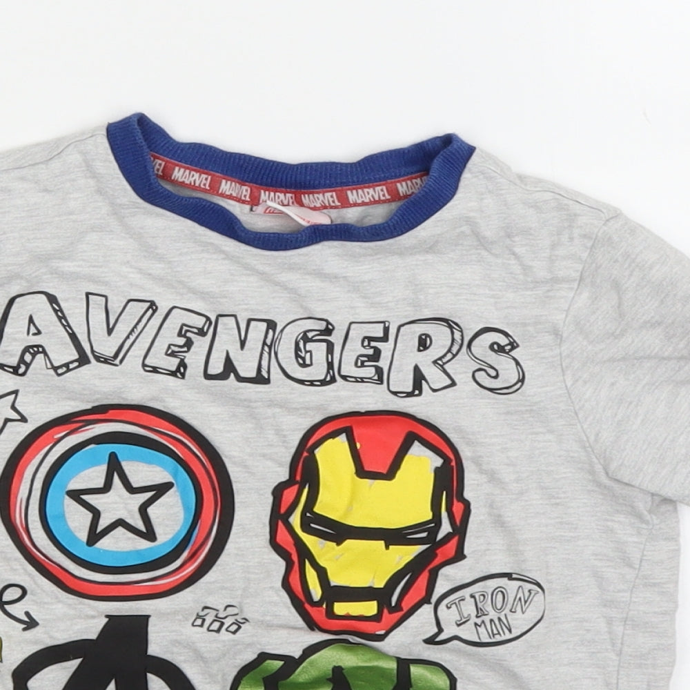 Marvel Boys White   Basic T-Shirt Size 5-6 Years  - Marvel Avengers