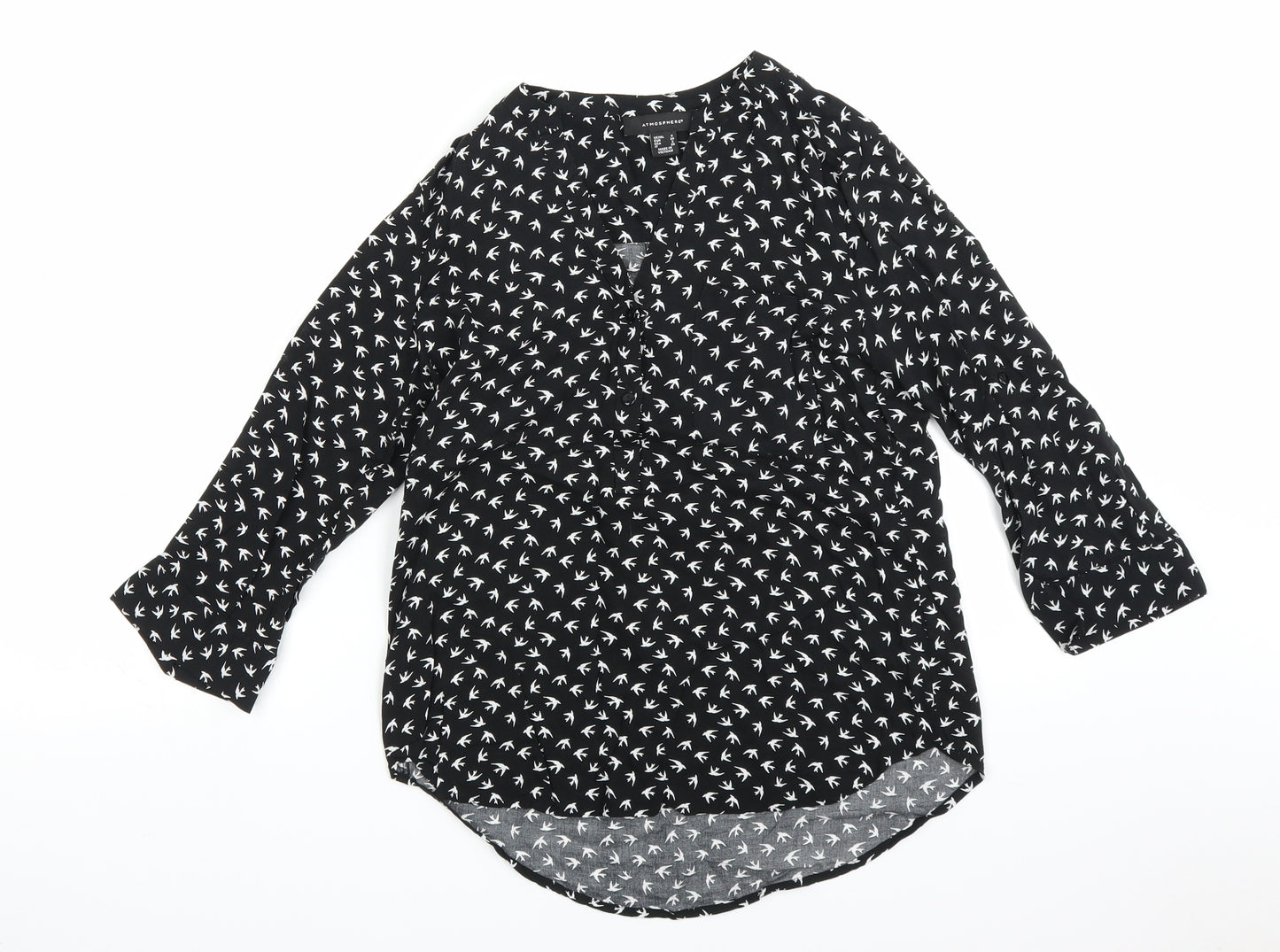 Atmosphere Womens Black Polka Dot  Basic Blouse Size 6