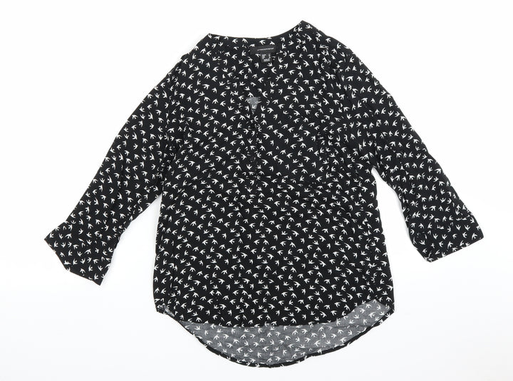 Atmosphere Womens Black Polka Dot  Basic Blouse Size 6