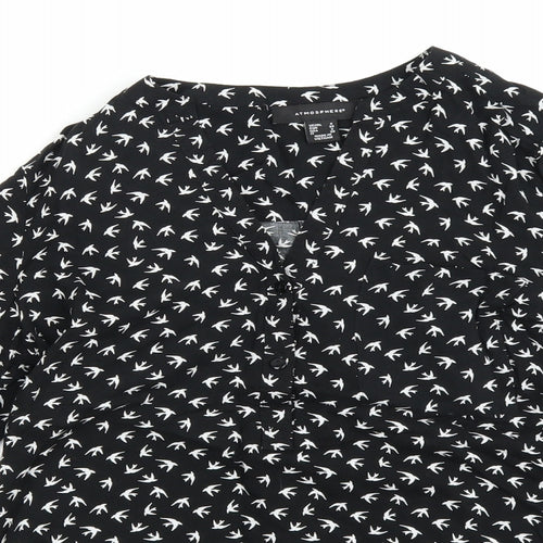 Atmosphere Womens Black Polka Dot  Basic Blouse Size 6