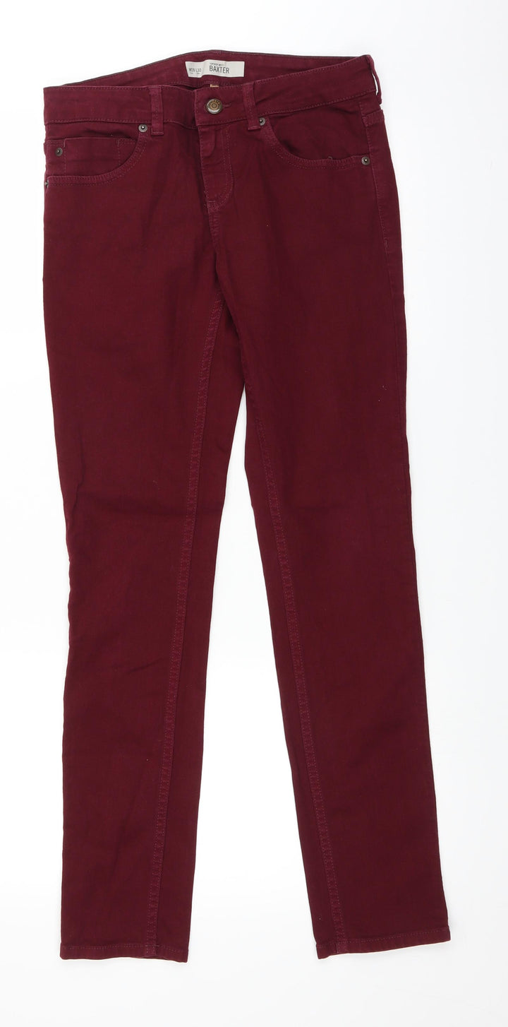 Topshop Womens Red Denim Straight Jeans Size 29 in L30 in