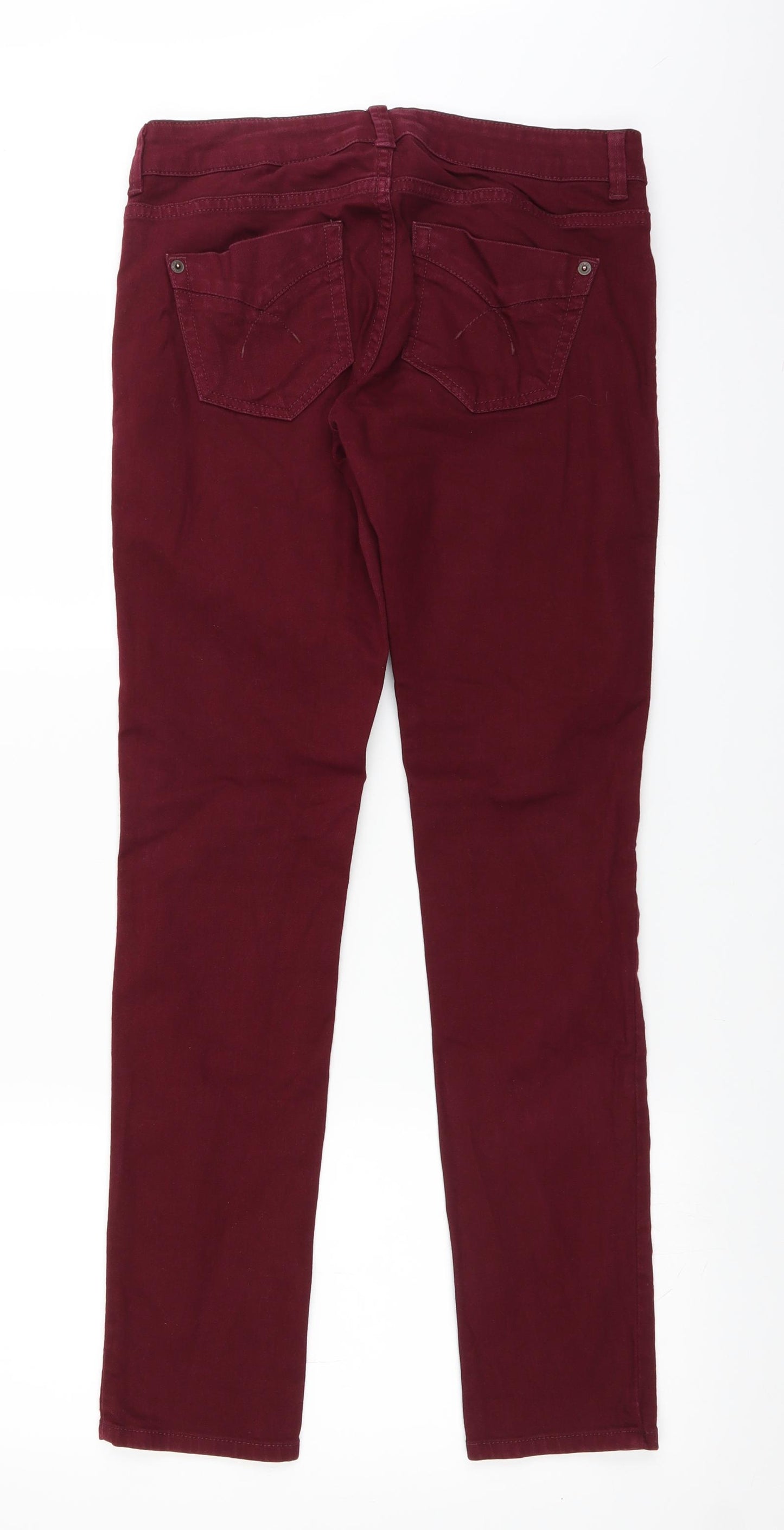 Topshop Womens Red  Denim Straight Jeans Size 29 in L30 in