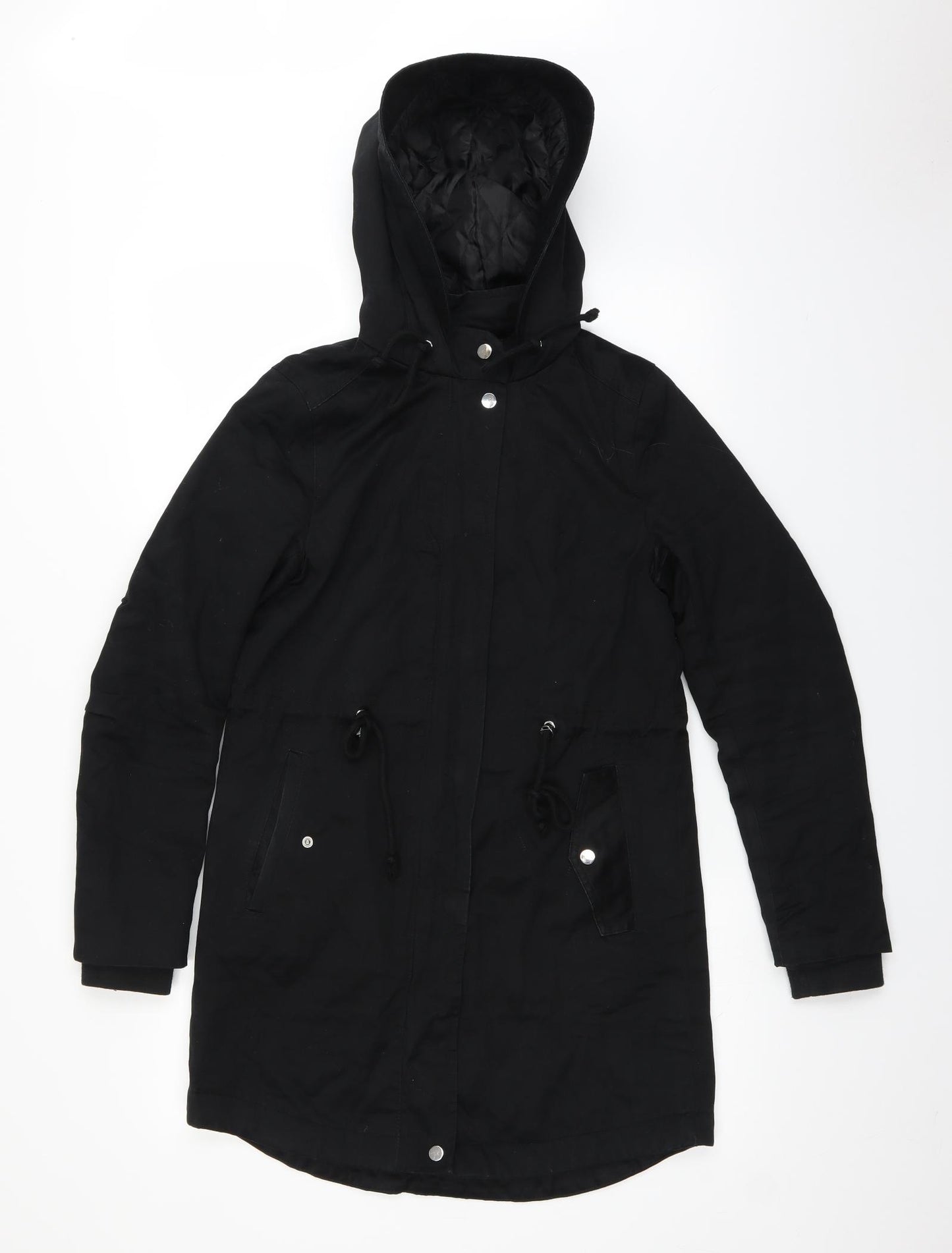 H&M Womens Black   Overcoat Coat Size 8
