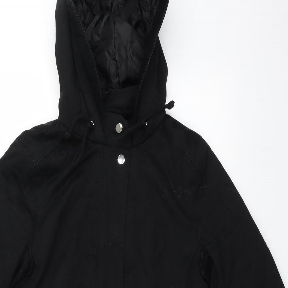H&M Womens Black   Overcoat Coat Size 8