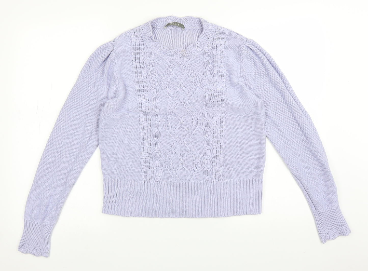 Oasis Womens Purple  Knit Pullover Jumper Size L