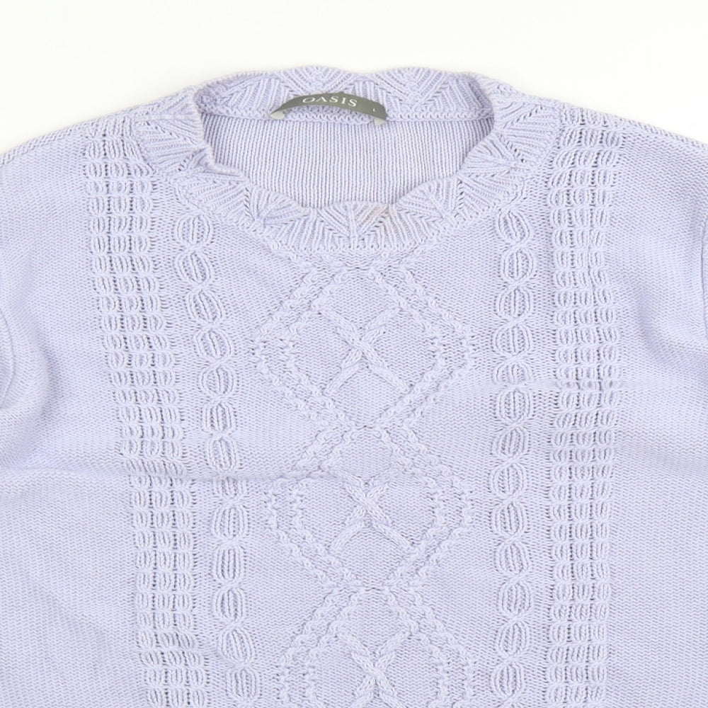 Oasis Womens Purple  Knit Pullover Jumper Size L