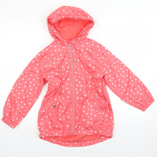 Nutmeg Girls Pink Polka Dot  Basic Coat Coat Size 7-8 Years  - heart