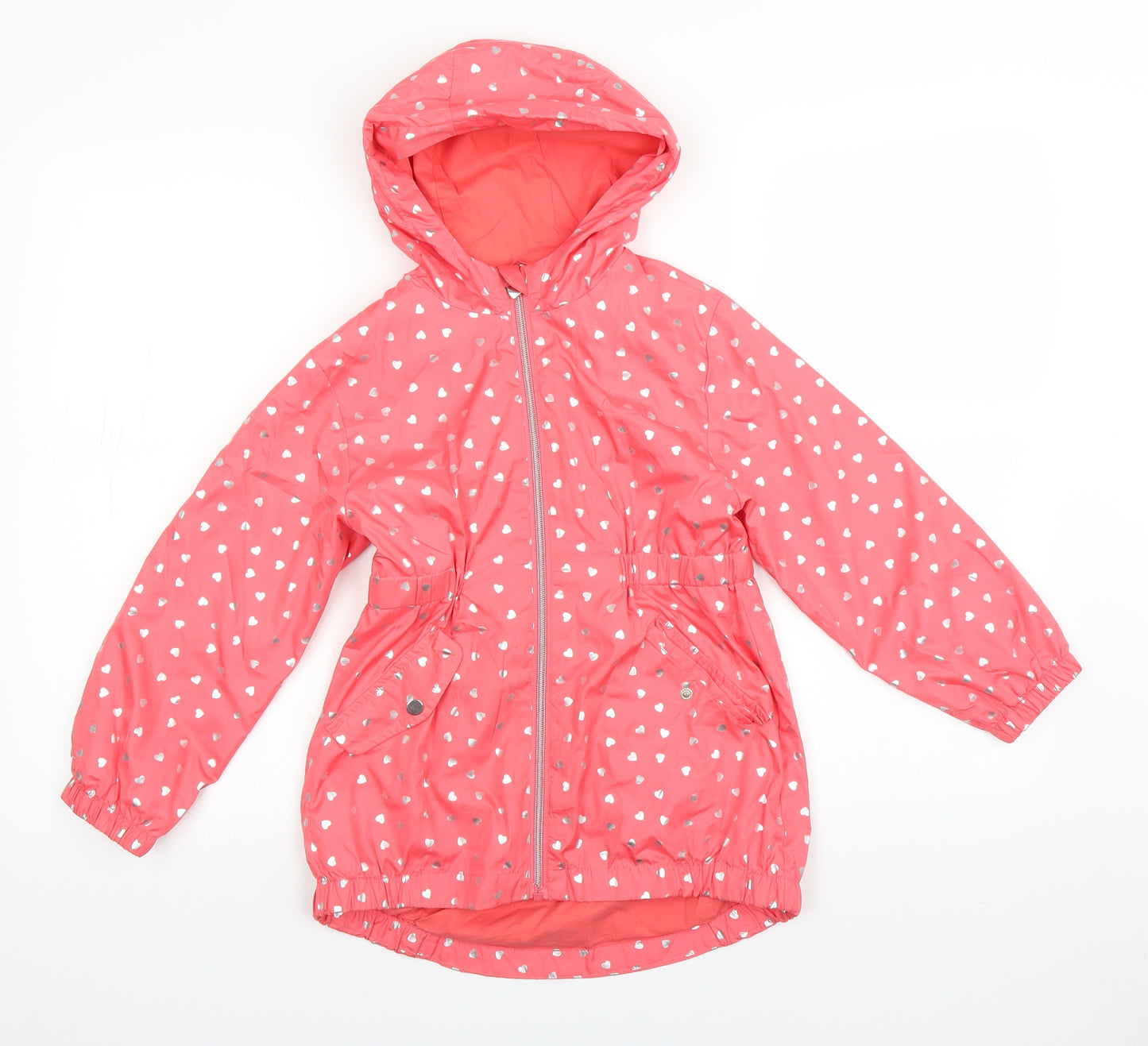 Nutmeg Girls Pink Polka Dot  Basic Coat Coat Size 7-8 Years  - heart