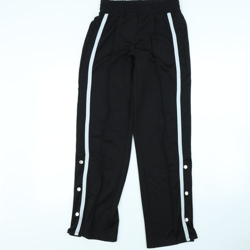 Primark Womens Black   Trousers  Size XS L28 in - popper leg close detail