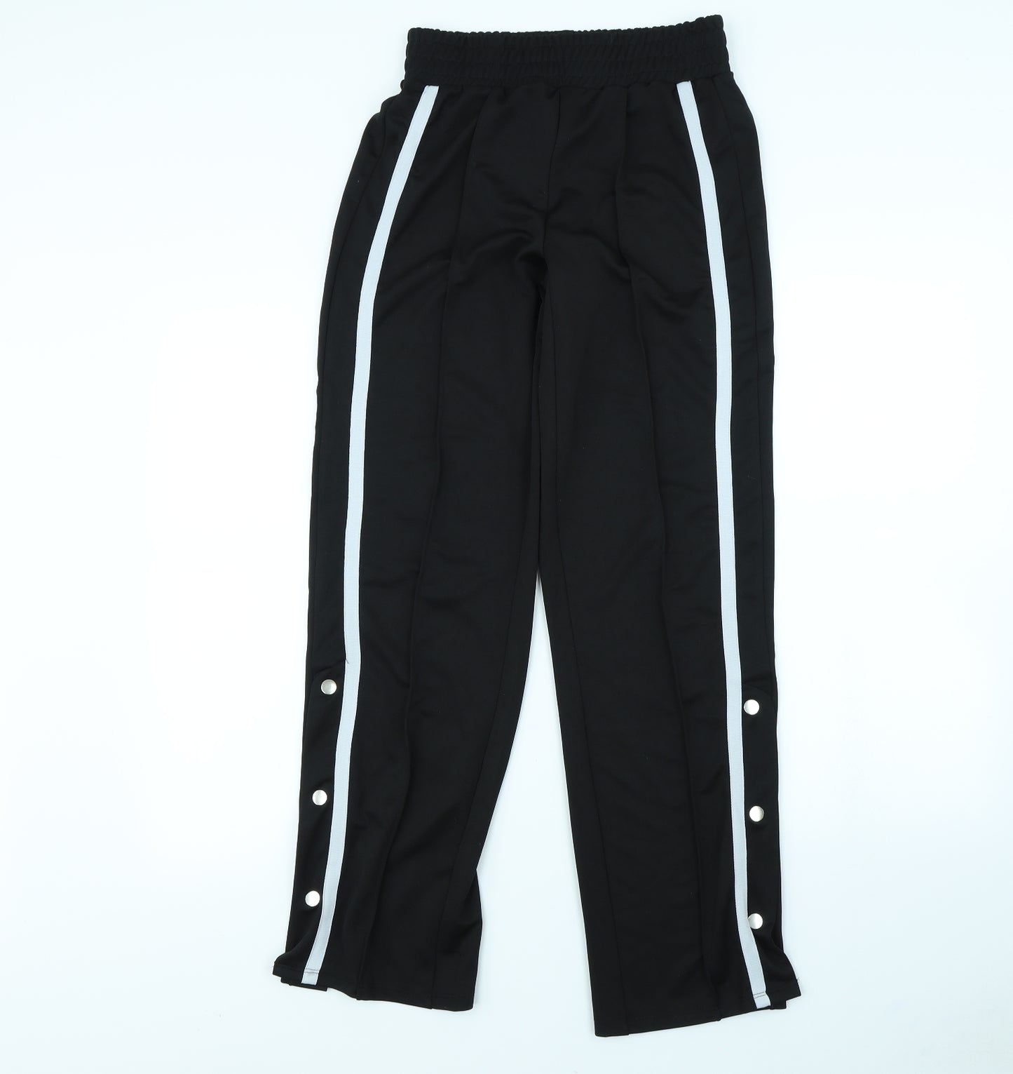 Primark Womens Black   Trousers  Size XS L28 in - popper leg close detail