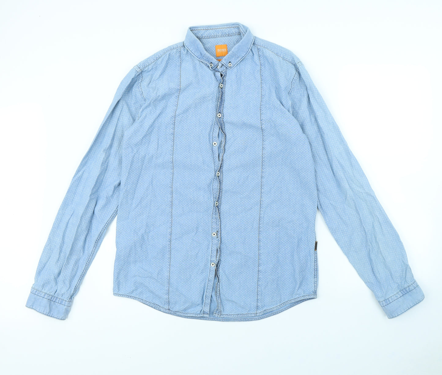 HUGO BOSS Mens Blue    Dress Shirt Size L