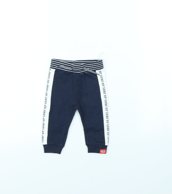 Dirkje Boys Blue Jogger Trousers Size 6-9 Months