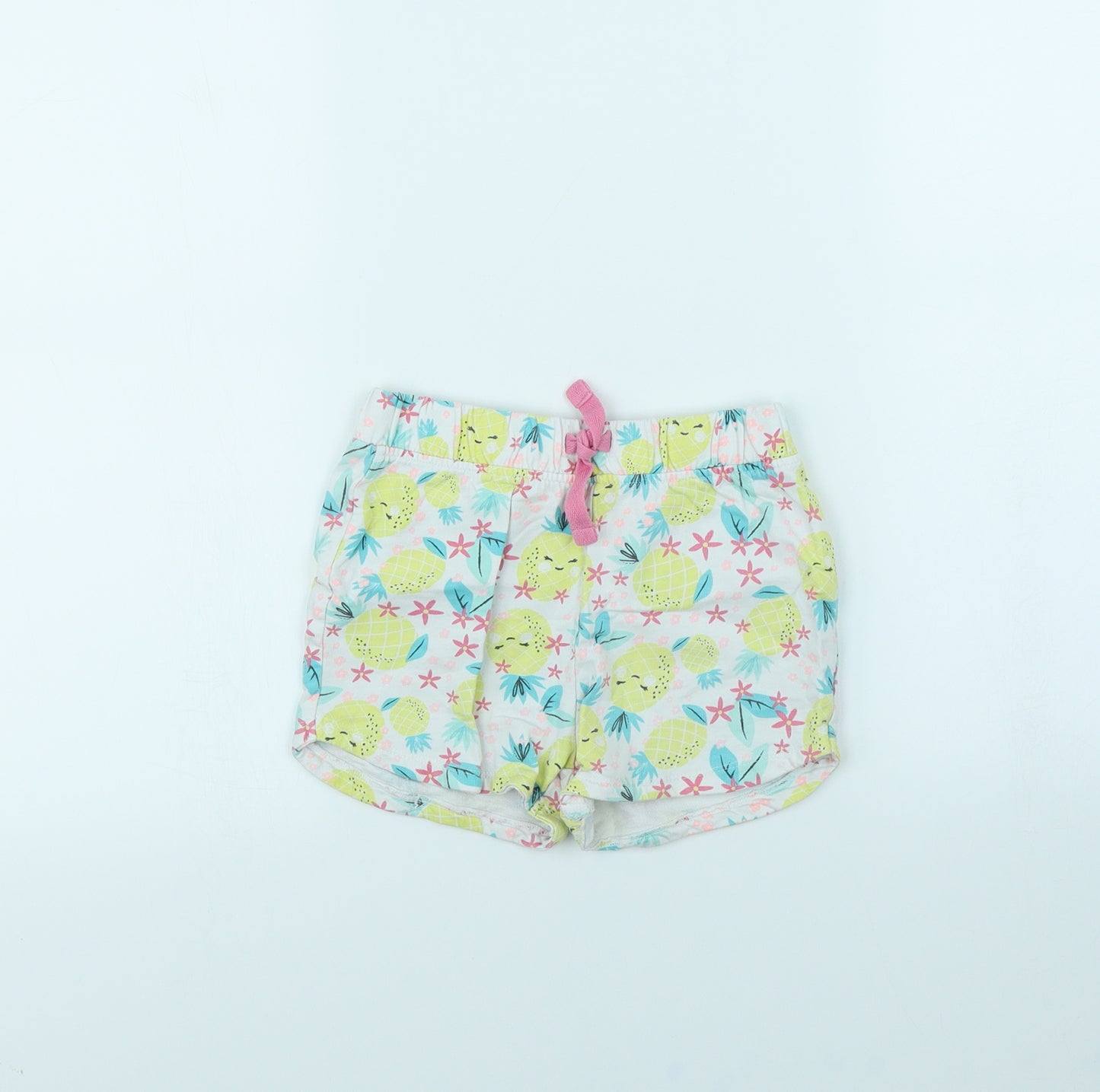 M&Co Girls White Spotted  Cut-Off Shorts Size 7 Years