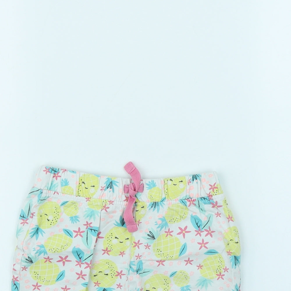 M&Co Girls White Spotted  Cut-Off Shorts Size 7 Years