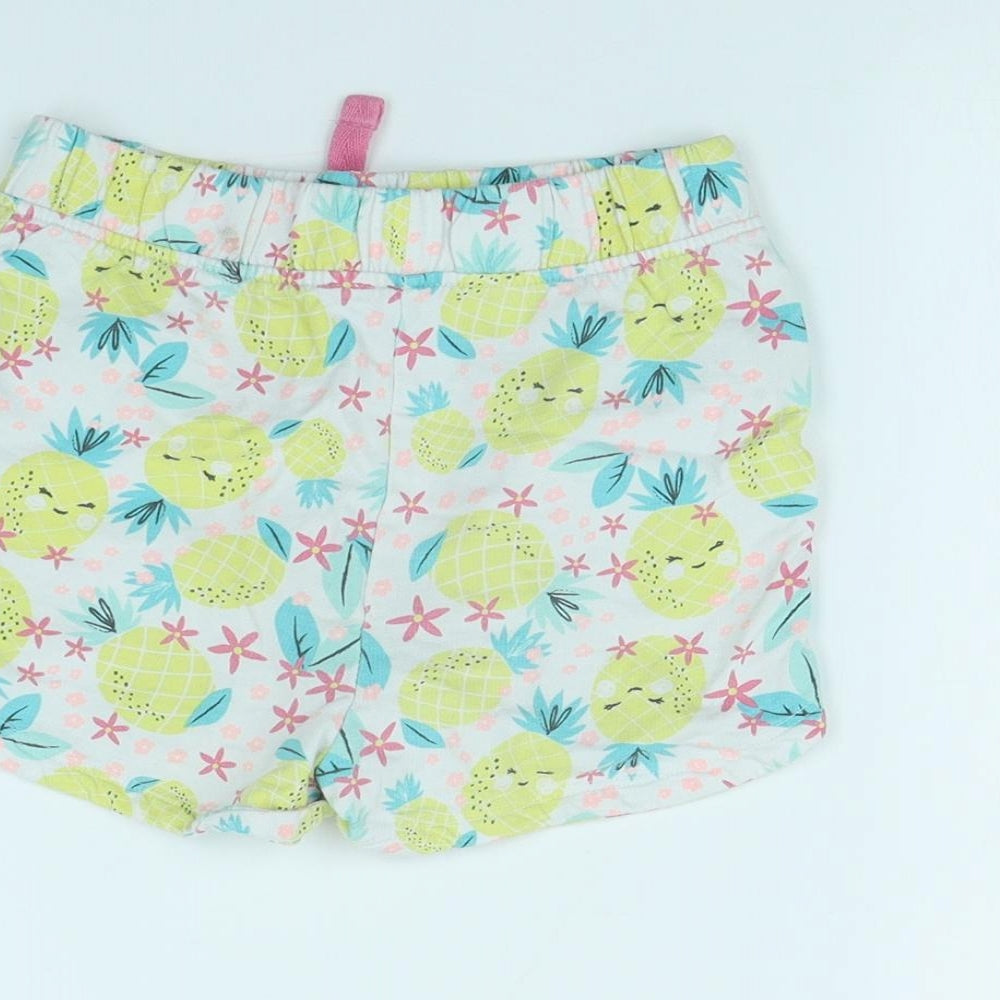M&Co Girls White Spotted  Cut-Off Shorts Size 7 Years