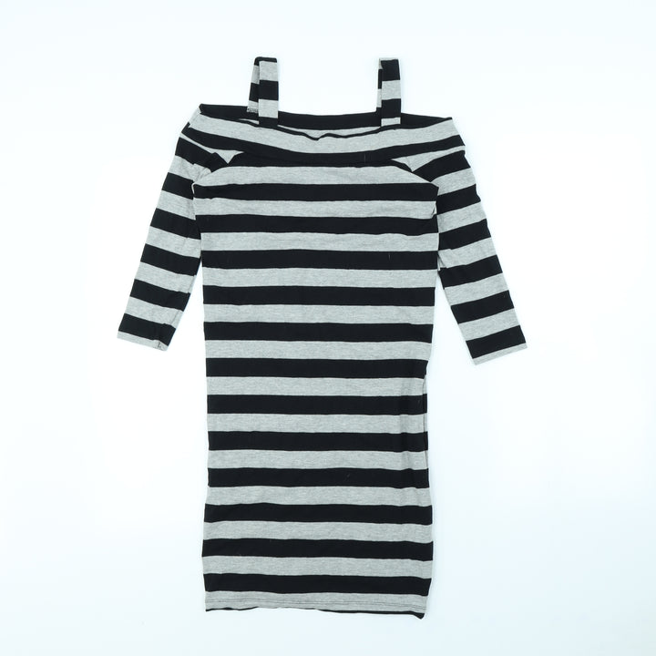 Atmosphere Womens Grey Striped Mini Size 10