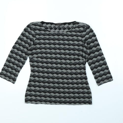 Phase Eight Womens Grey Striped  Pullover Jumper Size 10
