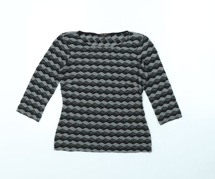 Phase Eight Womens Grey Striped Pullover Jumper Size 10
