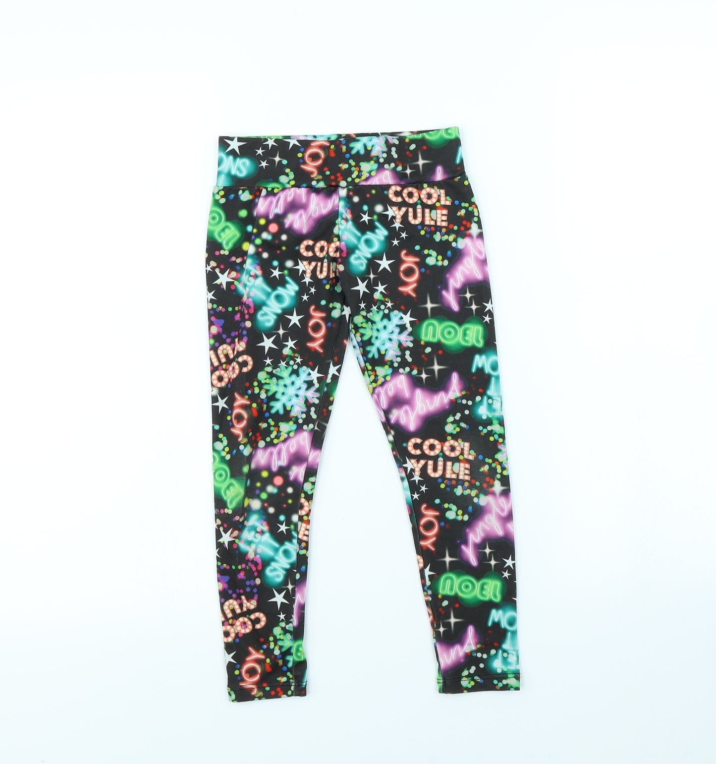 TU Girls Black Spotted Ramie Cropped Trousers Size 5 Years