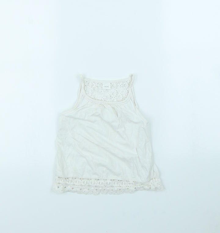 NEXT Girls White Basic Tank Size 6 Years