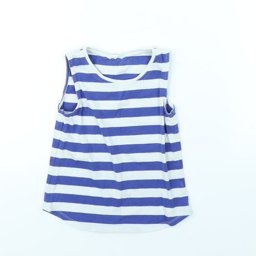 John Lewis Girls Blue Striped  Basic Tank Size 6 Years