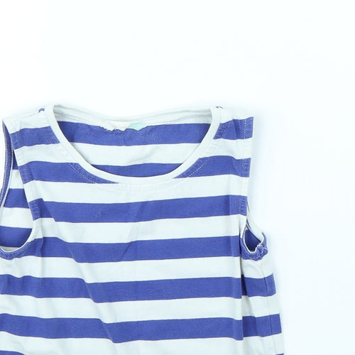 John Lewis Girls Blue Striped  Basic Tank Size 6 Years